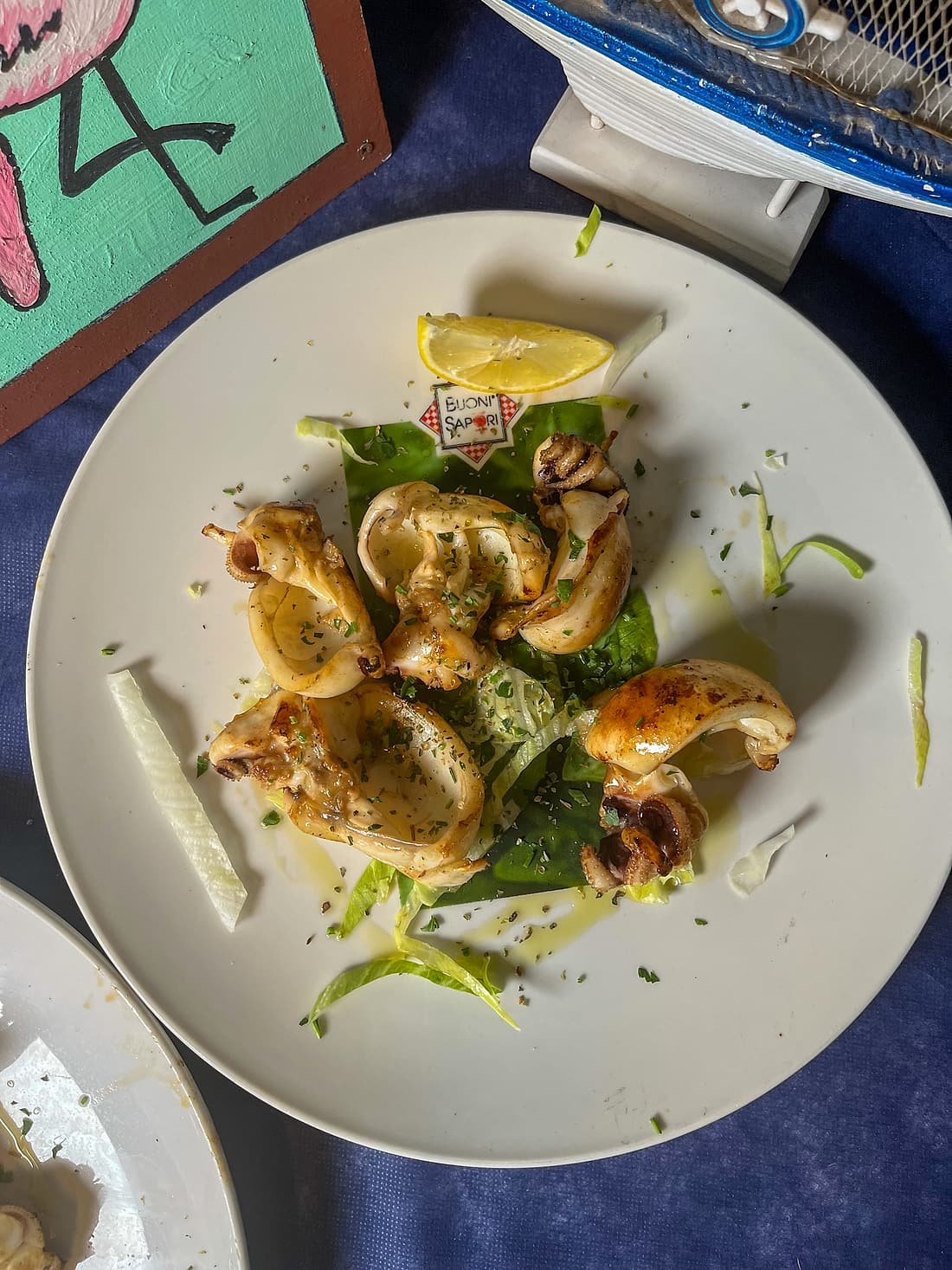 Calamari grigliati con insalata